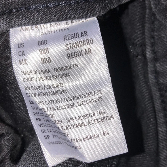 AMERICAN EAGLE size 000 regular black grey Mom jeans - Picture 8 of 10